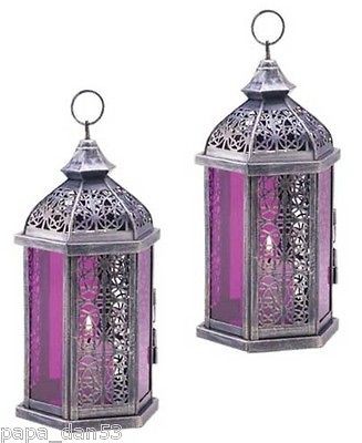 enchanted violet amethyst candle lamp wedding centerpieces pewter 