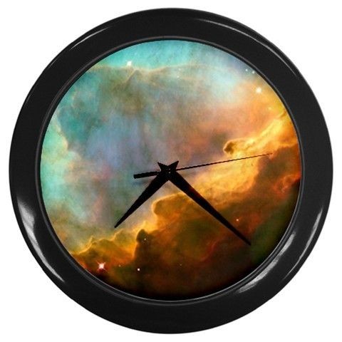 Omega Nebula Wall Clock with Black Lucite Frame