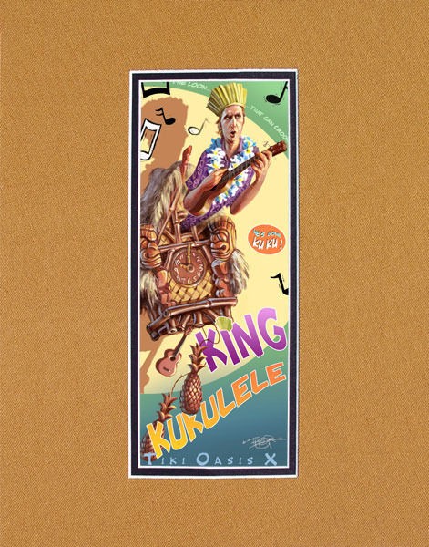 King Kukulele Sideshow Banner Cuckoo Clock Tiki Ukulele