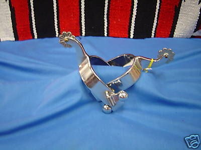 New Mens Cowboy Buckaroo Spurs Spur Clover Rowel