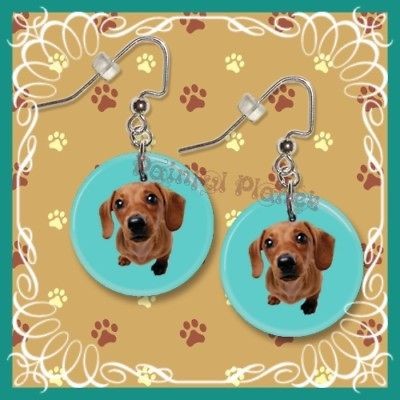 DACHSHUND** 1 Button Dangle Earrings DOXIE FREE PIN