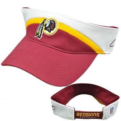   Washington Redskins Maroon Red White Football Velcro Cotton Visor Hat