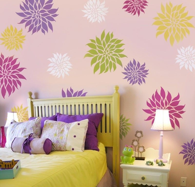 WALL STENCIL Dahlia Grande, Easy Reusable Decor