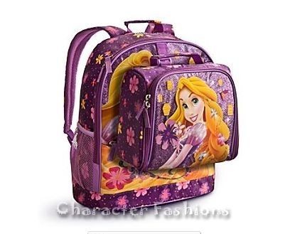 Disney Princess RAPUNZEL BACKPACK & LUNCH BOX TOTE TANGLED School Bag