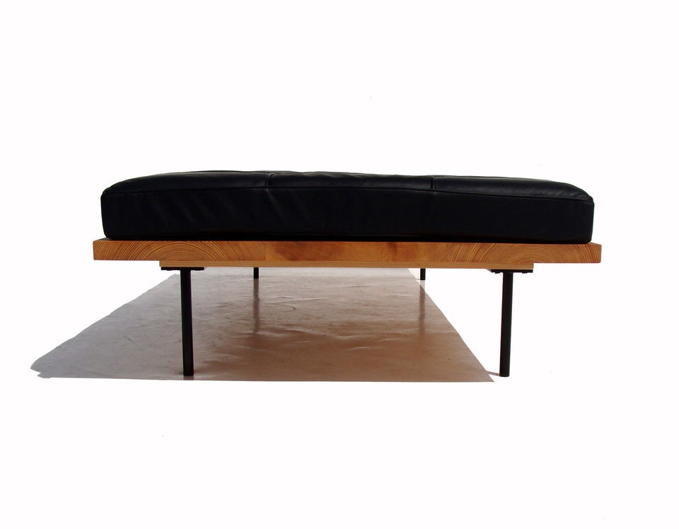 beautiful daybed with black leather mattress kjaerholm kastholm high 