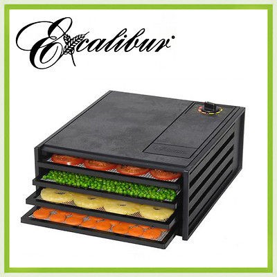 NEW Excalibur 2400 4 Tray Dehydrator   Black + 4 ParaFlexx Premium 