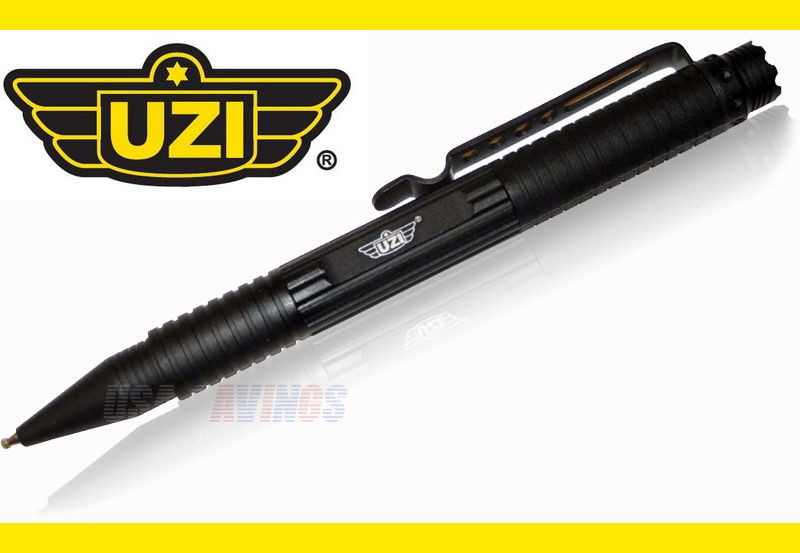 Tactical Defense Pen Gun Metal UZI TACPEN1 BK DNA Catching Crown BLACK