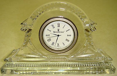 Waterford Crystal Small Desk Clock Devenish Pattern Signed Ireland