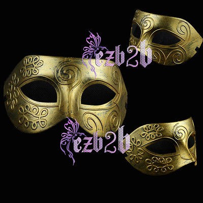   Masquerade Party harm Metal Fancy Dress Men Greece Fighter Eye Mask