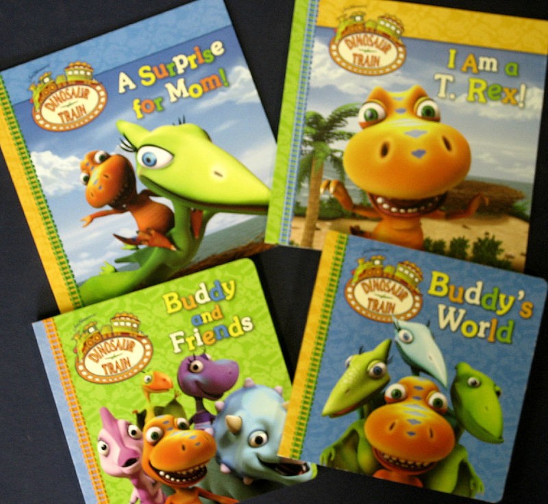 DINOSAUR TRAIN 4 Children Books Lot T Rex PBS Buddy Board Picture 