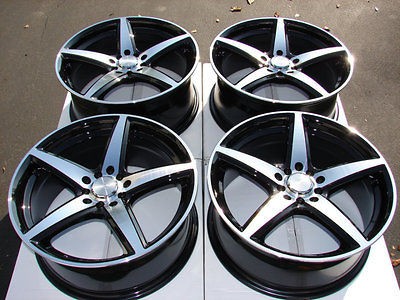 17 5x100 5x114.3 Rims Black Lexus Taurus Eclipse Celica Protégé XB 5 