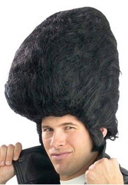 Giant Pompadour Elvis Like Wig Black Greaser Big Wig