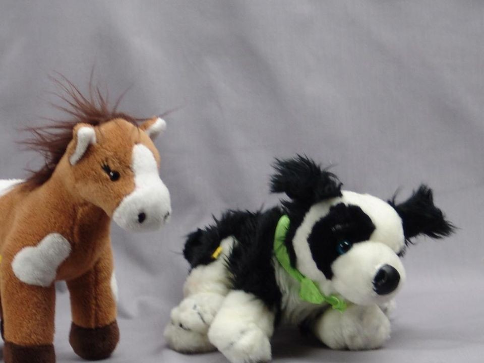   Bear Girl Scout Horse & Border Collie Dog Toys Plush Stuffed Animals