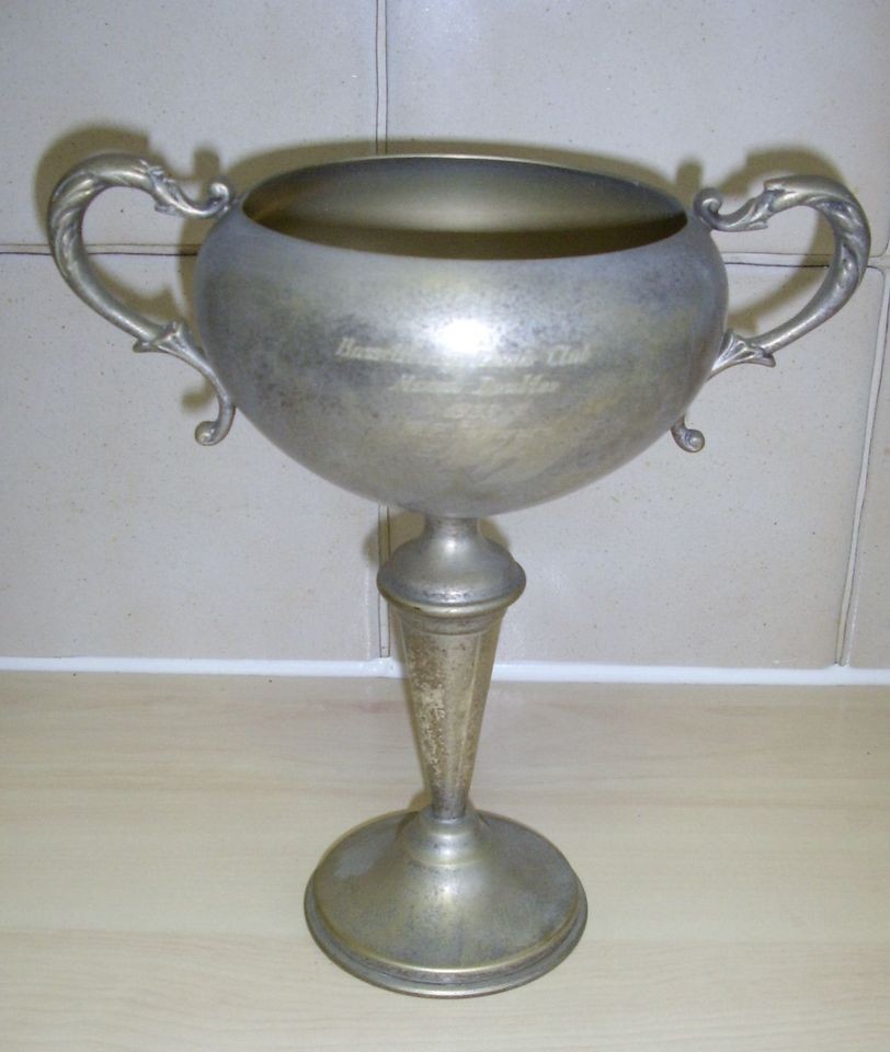 1939 Vintage Mixed Doubles Tennis Trophy   Silver Plate in Poor 