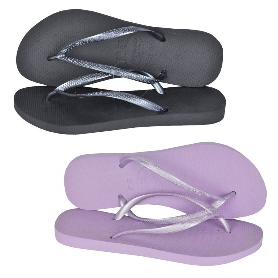 HAVAIANAS GIRLS/LADIES SLIM FLIP FLOPS ALL SIZES LILAC GREY NEW RRP £ 