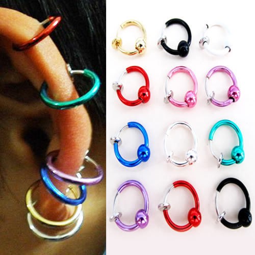   Hoop Boby Nose Lip Ear Ring stud earrings Punk Goth Piercing Septum