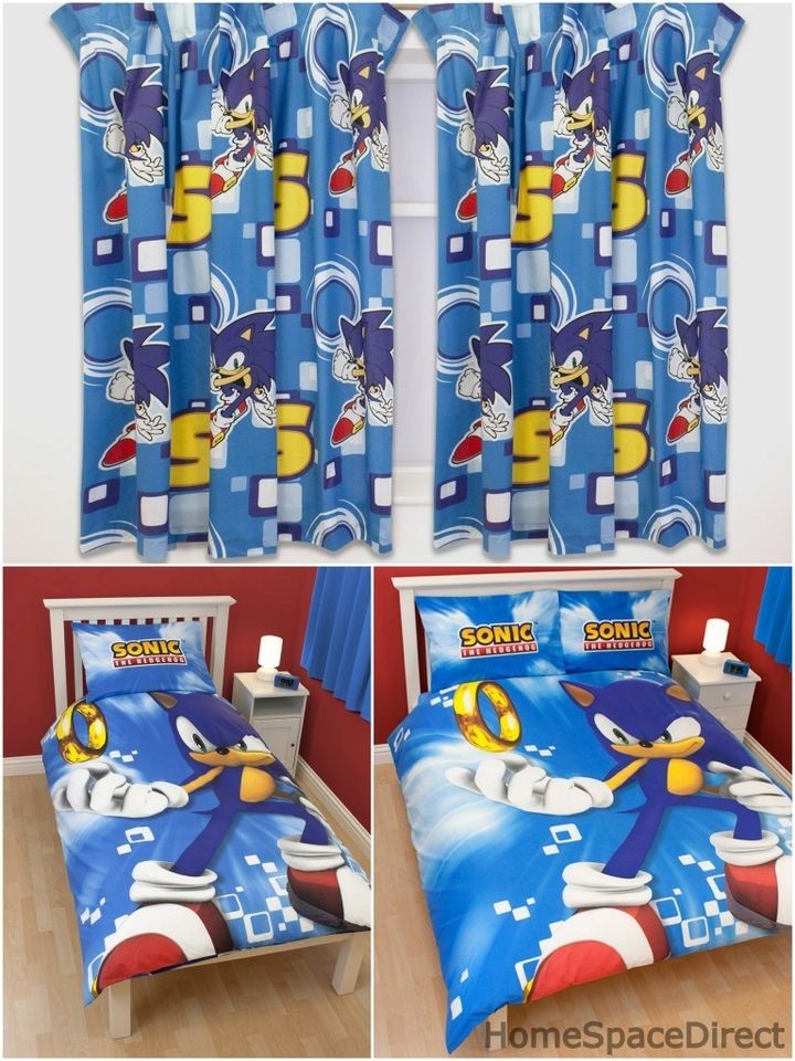 Sonic the Hedgehog Duvet Covers   Single, Double, Curtains   66 x 54 