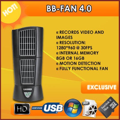   Hidden Spy Nanny Color Camera DVR Fan Video With Motion Activation