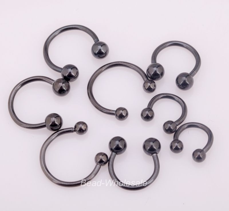 New Fashion 10pcs Ear/Eyebrow nail circular cartilage RING Horseshoe 