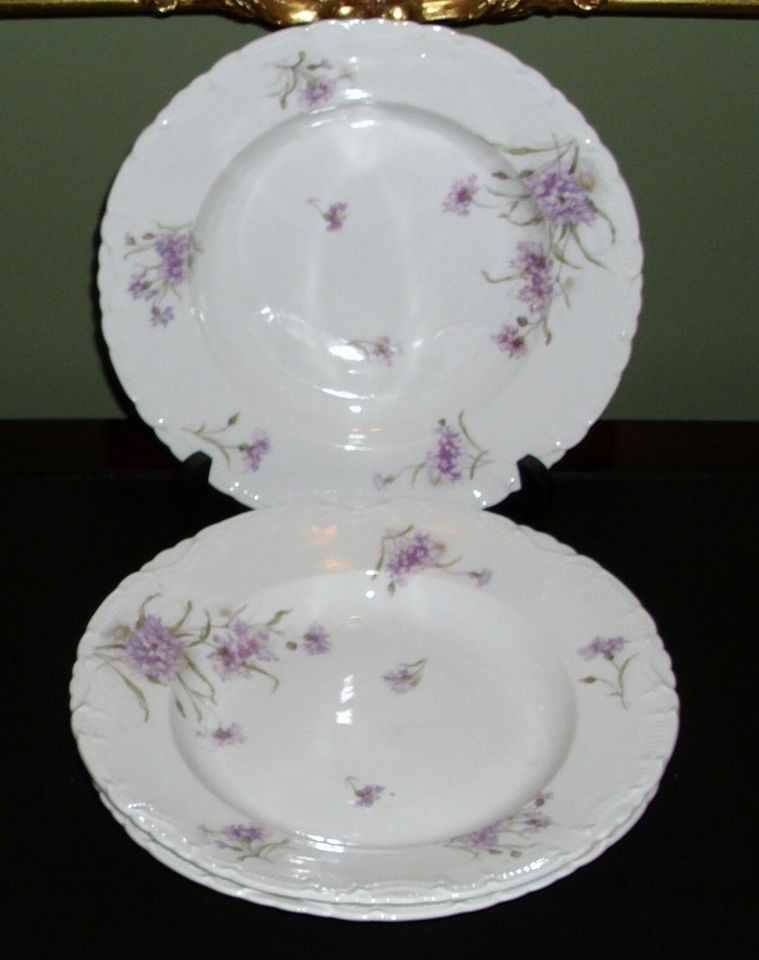 Antique TK Count Thun ~ Embossed Porcelain Floral Bowls ~ Set of 3