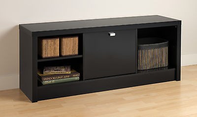 Black DESIGNER Cubbie Bench w/ Door Storage Bedroom Entryway NEW PP 