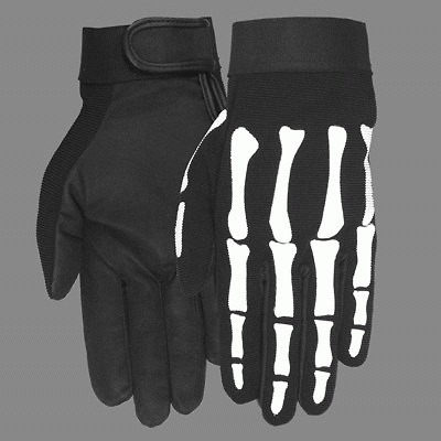 SKELETON BONES MECHANIC GLOVES (M) GLOVES