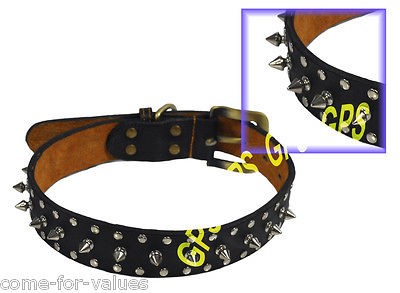   HANDMADE LEATHER STUDDED SPIKED PET DOG COLLAR   60 cm 25 in (L   XL