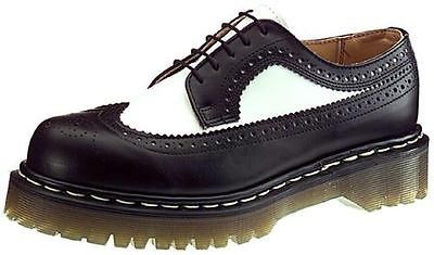 NEW Dr. Martens BLACK & WHITE WINGTIPS Size UK 8 US 9