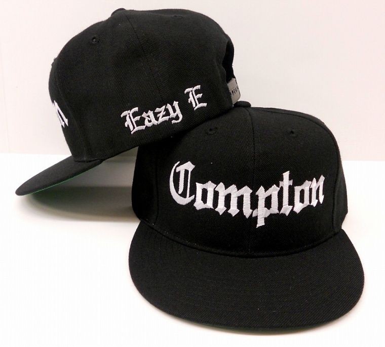 Eazy E Black Vintage Compton Flat Bill Snap Back Baseball Cap Hat