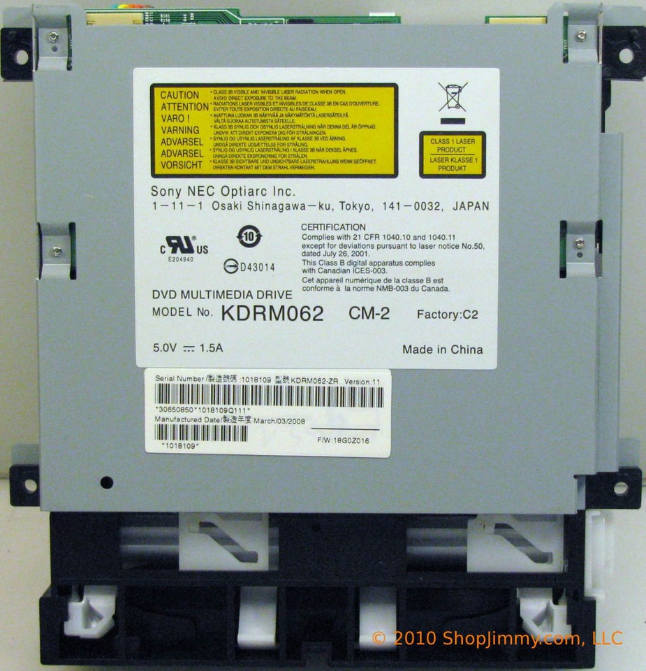 New Westinghouse KDRM062 DVD Multimedia Drive 8253262B003E 30650850