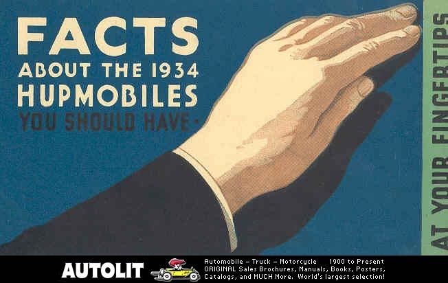 1934 Hupmobile Facts Brochure