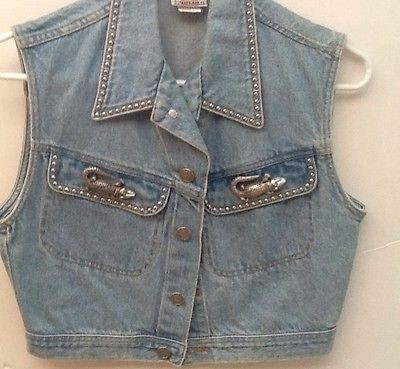 STREETS AHEAD UNUSUAL VEST WITH CROCODILE POCKETS AND SILVER STUDS 