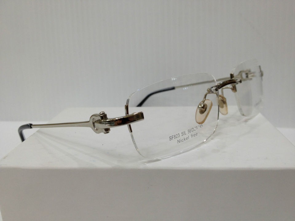   SOARING HORSE SF823 COL SILV RIMLESS EYEGLASSES FRAME CARTIER FRED