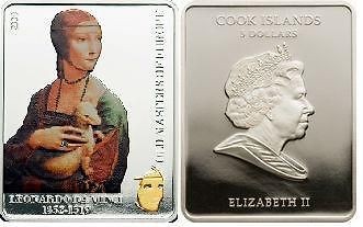 Cook Islands 2009 5$ Masters of Europe   LEONARDO DA VINCI LADY WITH 