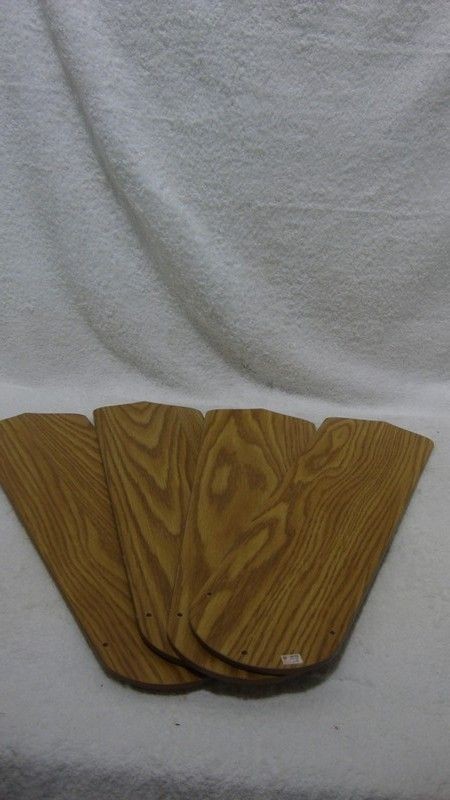 Set of 4 Fan Thing Replacement Ceiling Fan Blades Lt Brown Wood Grain