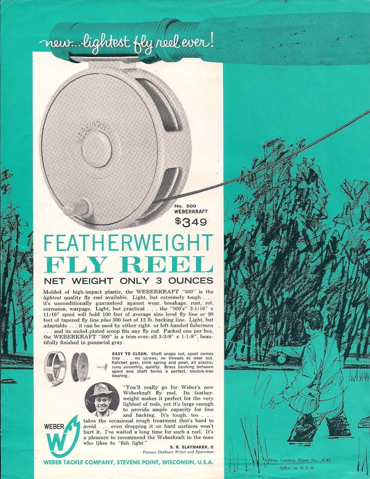 WEBER FISHING FLY REELS ~ Vintage Ad on PopScreen