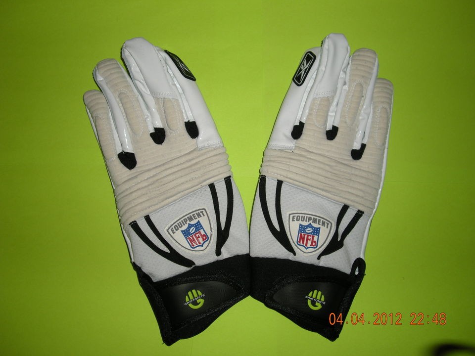 NEW REEBOK NFL VELOCITY GRIP PADDED FOOTBALL GLOVES WHITE