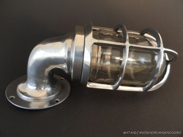 SUPERB POLISHED ALUMINIUM SHIP BULKHEAD WALL LIGHT INDUSTRIAL SHIPS 