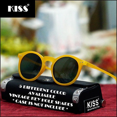   WOMENS VINTAGE FASHION TRENDY SUNGLASSES KEY HOLE BRIDGE ROUND SHADES