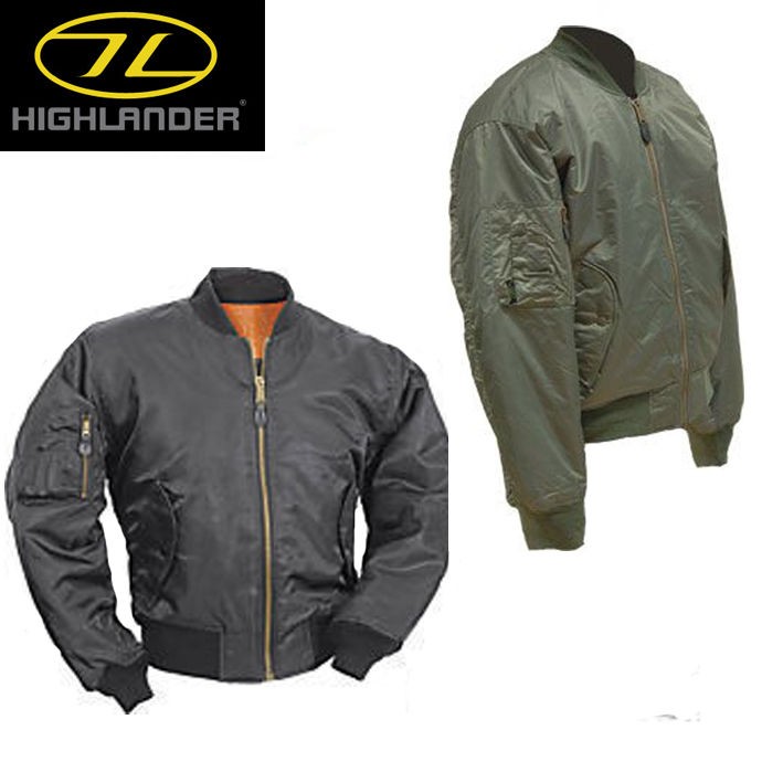 HIGHLANDER MA1 PILOT FLIGHT MILITARY BOMBER JACKET SIZES XXS XXXXL 