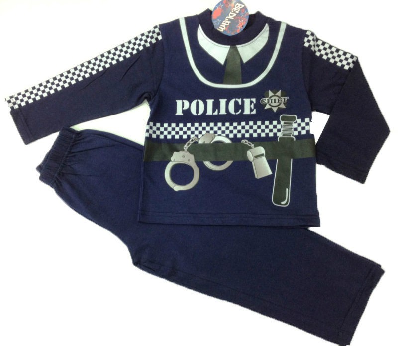 BOYS PYJAMAS. POLICE DRESS UP NOVELTY PYJAMAS. POLICE CHIEF. NIGHT 