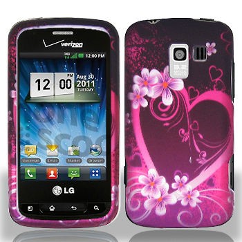 fr LG Enlighten Optimus Slider Purple Heart Protective Cover Hard Case 