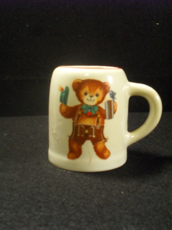 German bear in outfit w/stein 3.5 ceramic mug