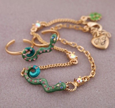   Vintage Green Snake Ankle Foot Bracelet Sweet Toe Ring Anklet Chain