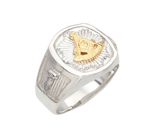 Silver Gold Masonic Freemason Mason Past Master Ring