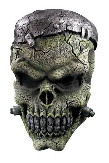 FRANKENSTEIN SKULL ADULT HALLOWEEN MASK, SKULLS, LAB MONSTER PROP 