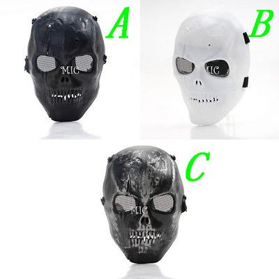   Two Skeleton Airsoft Paintball BB Gun Game Protect Full Skull Mask MG