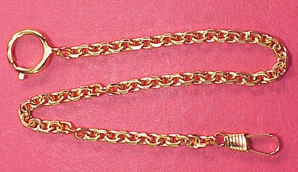 Vintage Fancy Dress Goldplated Mans PocketWatch Chain 12 inch Gift 