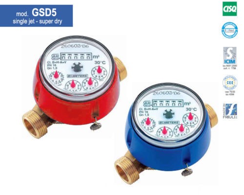 NEW WATER METER GSD5 1/2 AF 30°C 1,5 m³/h 80/110 mm