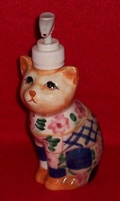 Bella Casa Ganz Kitty Figurine Soap or Lotion Dispenser 7 x 3 Flowers